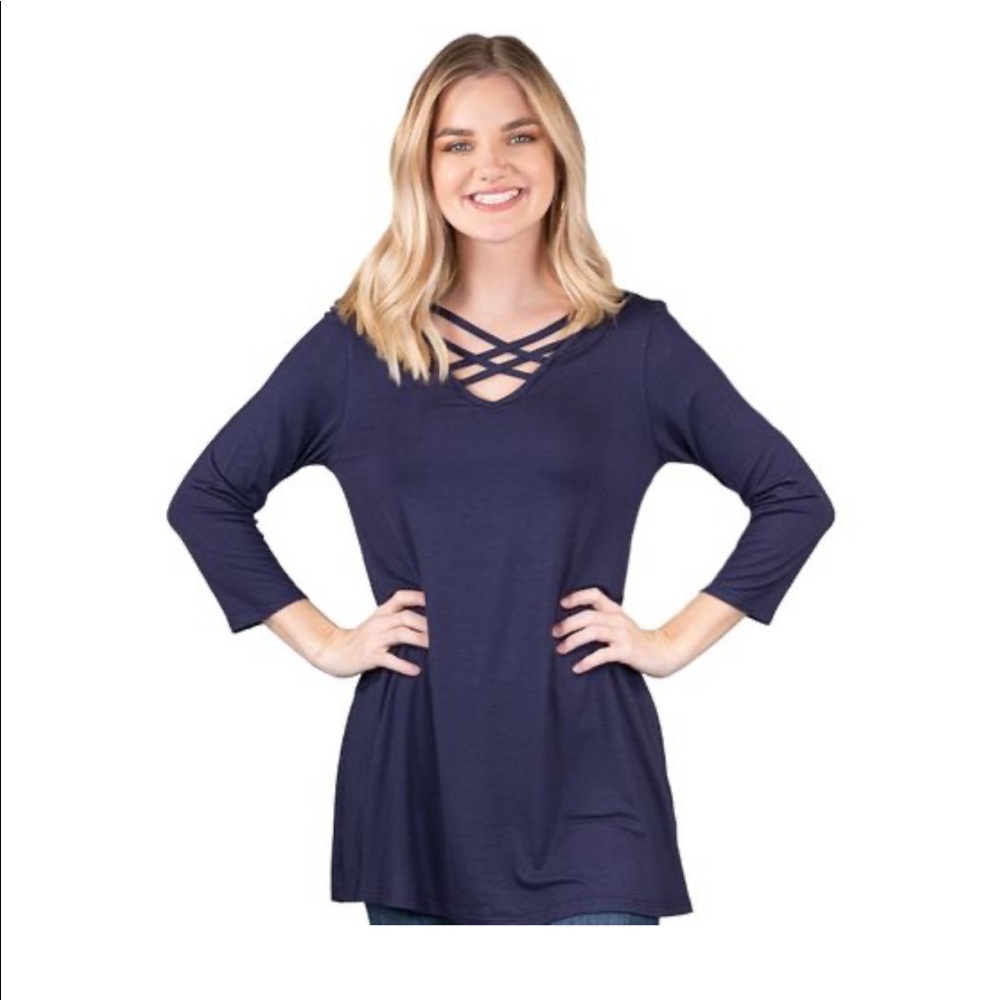 Simply Southern Navy Cross Tunic size small NWT